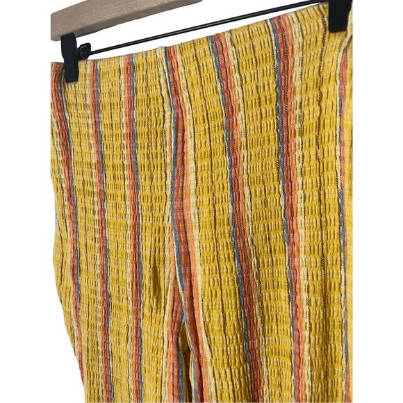 Free People Striped Fall Cotton Scarecrow Women's XS Flare Pants - Picture 3 of 5